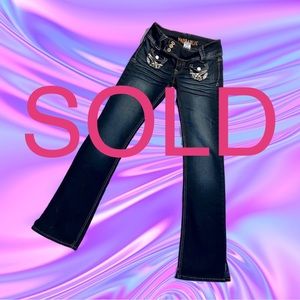 Hydraulic low rise, dark wash, boot, cut jeans Sz. 3